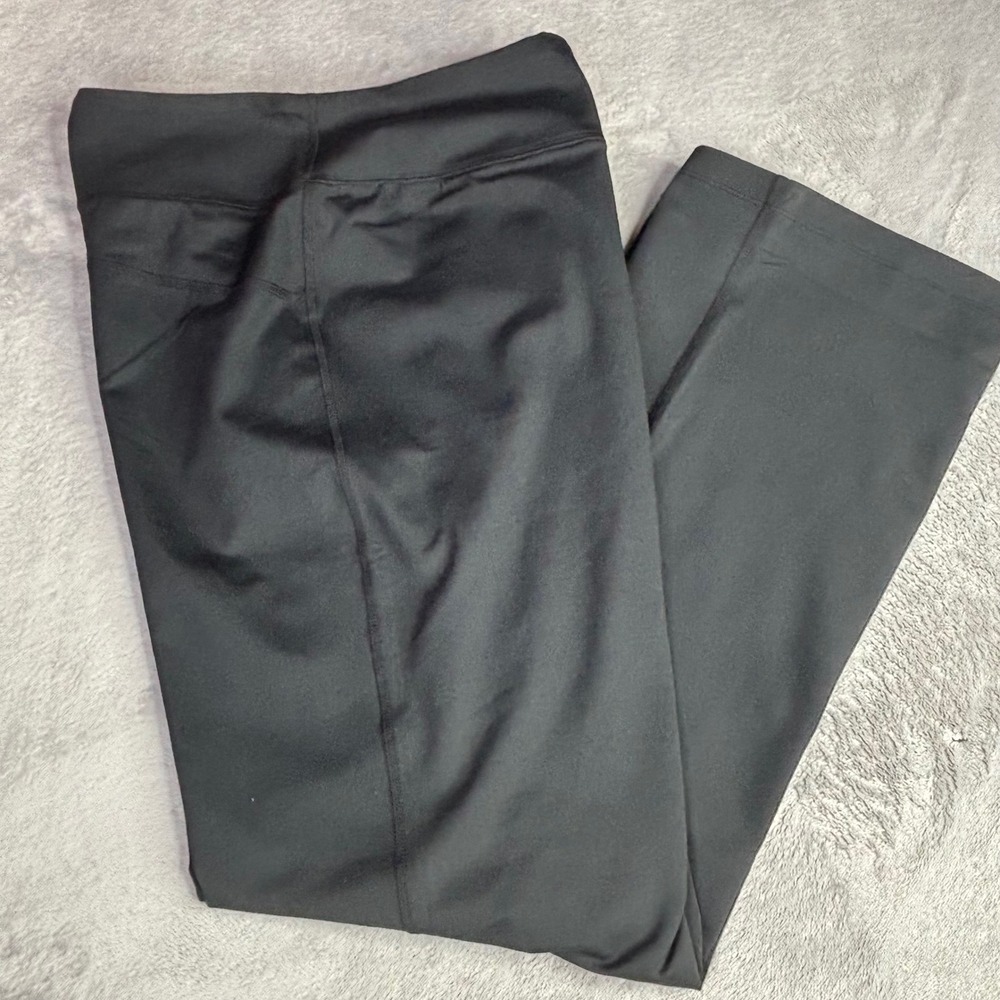 Lands End Activewear Pants Women L Black Stretch Yoga Athleisure Straight Leg - Picture 2 of 9